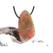 Hydrogrossular (Granat) XXL Schmuckstein / Scheibenstein gebohrt - Sonderqualität - Handarbeit - ca. 4,4 cm x 2,8 cm x 0,8 cm