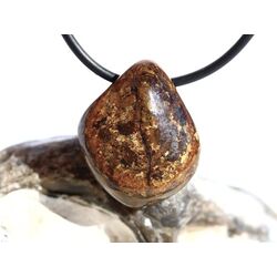 Bronzit Trommelstein gebohrt - Sonderqualit�t - ca. 2,5 cm x 2 cm x 1,1 cm