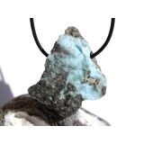 Larimar XXL Rohstein gebohrt  (Pektolith blau) - Rarität - ca. 4,4 cm x 3,9 cm x 2,1 cm
