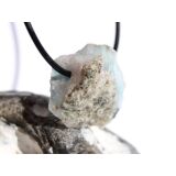 Larimar Rohstein gebohrt  (Pektolith blau) - Rarität...