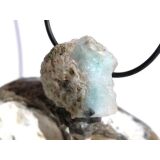Larimar Rohstein gebohrt  (Pektolith blau) - Rarität - ca. 2,7 cm x 3 cm x 1,7 cm