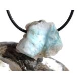 Larimar Rohstein gebohrt  (Pektolith blau) - Rarität - ca. 2,7 cm x 3 cm x 1,7 cm