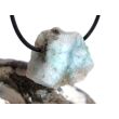 Larimar Rohstein gebohrt  (Pektolith blau) - Rarität - ca. 2,7 cm x 3 cm x 1,7 cm