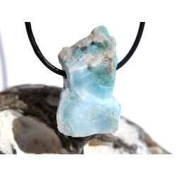Larimar XL Rohstein gebohrt  (Pektolith blau) - Raritt - ca. 3,7 cm x 2,6 cm x 1,9 cm