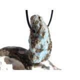 Larimar XXL Rohstein gebohrt  (Pektolith blau) -...