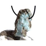 Larimar XXL Rohstein gebohrt  (Pektolith blau) - Rarität - ca. 4,5 cm x 2,4 cm x 2,2 cm
