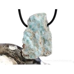 Larimar XXL Rohstein gebohrt  (Pektolith blau) - Raritt - ca. 4 cm x 3,3 cm x 1,6 cm