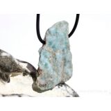 Larimar XXL Rohstein gebohrt  (Pektolith blau) - Rarität - ca. 4 cm x 3,3 cm x 1,6 cm