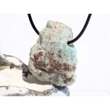 Larimar XXL Rohstein gebohrt  (Pektolith blau) - Rarität - ca. 4 cm x 3,3 cm x 1,6 cm