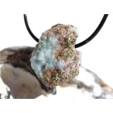 Larimar Rohstein gebohrt  (Pektolith blau) - Rarität - ca. 3,1 cm x 2,3 cm x 1,6 cm