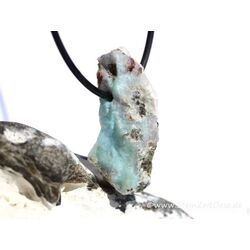 Larimar XL Rohstein gebohrt  (Pektolith blau) - Raritt - ca. 3,9 cm x 1,6 cm x 1,5 cm