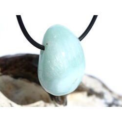 Hemimorphit t�rkisblau Trommelstein / Schmuckstein gebohrt - Sonderqualit�t - ca. 2,8 cm x 2,2 cm x 1,5 cm