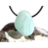Hemimorphit türkisblau Trommelstein / Schmuckstein gebohrt - AA-Sonderqualität - ca. 2,8 cm x 2,1 cm x 1,6 cm
