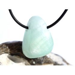 Hemimorphit t�rkisblau Trommelstein / Schmuckstein gebohrt - AA-Sonderqualit�t - ca. 2,9 cm x 2,2 cm x 1,5 cm