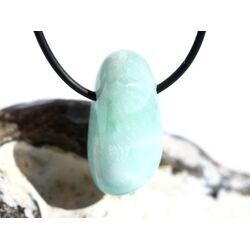 Hemimorphit t�rkisblau Trommelstein / Schmuckstein gebohrt - AA-Sonderqualit�t - ca. 3,2 cm x 1,6 cm x 1,6 cm