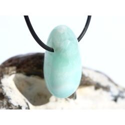 Hemimorphit t�rkisblau Trommelstein / Schmuckstein gebohrt - AA-Sonderqualit�t - ca. 3,2 cm x 1,6 cm x 1,6 cm