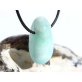 Hemimorphit türkisblau Trommelstein / Schmuckstein gebohrt - AA-Sonderqualität - ca. 3,2 cm x 1,6 cm x 1,6 cm