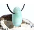 Hemimorphit türkisblau Trommelstein / Schmuckstein gebohrt - AA-Sonderqualität - ca. 3,2 cm x 1,6 cm x 1,6 cm