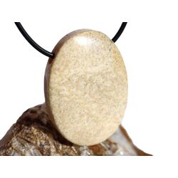 Versteinerte Koralle XXL Schmuckstein Cabochon / Scheibenstein gebohrt - ca. 4 cm x 3 cm x 0,9 cm