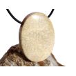 Versteinerte Koralle XXL Schmuckstein Cabochon / Scheibenstein gebohrt - ca. 4 cm x 3 cm x 0,9 cm