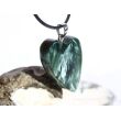 Seraphinit (Klinochlor) Herz Schmuckstein / Scheibenstein Anhänger Silberöse - AA-Sonderqualität - Handarbeit - ca. 4 cm x 2,4 cm x 0,8 cm