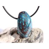 Chrysokoll mit Cuprit, Trommelstein gebohrt - Raritt -...