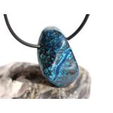 Chrysokoll mit Cuprit, Trommelstein gebohrt - Rarität - Sonderqualität - ca. 3,3 cm x 2 cm x 1,5 cm (GKS)