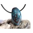 Chrysokoll mit Cuprit, Trommelstein gebohrt - Rarität - Sonderqualität - ca. 3,3 cm x 2 cm x 1,5 cm (GKS)
