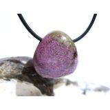 Stichtit mit Serpentin Trommelstein gebohrt - Sonderqualität - ca. 2,3 cm x 2,1 cm x 1,7 cm