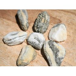 Dolomit beige mit Pyrit (Zuckerdolomit) Rohsteine-Sonderqualitt - extra angetrommelt - ca. 50 g (GKS)