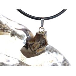 Staurolith (Kreuzstein) Rohstein Anhänger - 925iger Silberöse Schmuckdose - Rarität - ca. 2,2 cm x 1,2 cm x 1,1 cm