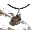 Staurolith (Kreuzstein) Rohstein Anhänger - 925iger Silberöse Schmuckdose - Rarität - ca. 2,2 cm x 1,2 cm x 1,1 cm