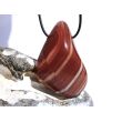 Dolomit gebändert (Dolomit-Marmor) rot XXXL Schmuckstein / Trommelstein gebohrt - AA-Sonderqualität - ca. 5,3 cm x 3,5 cm x 2,1 cm