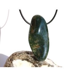 Moosachat grn XXXL Schmuckstein / Trommelstein gebohrt - Sonderqualitt - ca. 5,2 cm x 2,5 cm x 1,1 cm