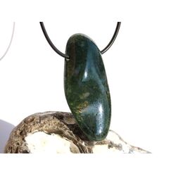 Moosachat grn XXXL Schmuckstein / Trommelstein gebohrt - Sonderqualitt - ca. 5,2 cm x 2,5 cm x 1,1 cm