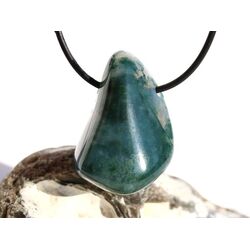 Moosachat grn XL Schmuckstein / Trommelstein gebohrt - Sonderqualitt - ca. 3,8 cm x 2,5 cm x 1,8 cm