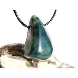 Moosachat grn XL Schmuckstein / Trommelstein gebohrt - Sonderqualitt - ca. 3,8 cm x 2,5 cm x 1,8 cm