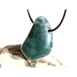 Moosachat grn XL Schmuckstein / Trommelstein gebohrt - Sonderqualitt - ca. 3,8 cm x 2,5 cm x 1,8 cm