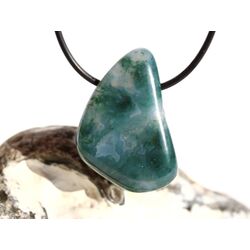 Moosachat grn XL Schmuckstein / Trommelstein gebohrt - Sonderqualitt - ca. 3,8 cm x 2,5 cm x 1,8 cm