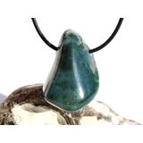 Moosachat grn XL Schmuckstein / Trommelstein gebohrt -...