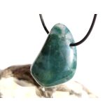 Moosachat grün XL Schmuckstein / Trommelstein gebohrt - Sonderqualität - ca. 3,8 cm x 2,5 cm x 1,8 cm