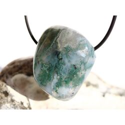 Moosachat grn XXL Schmuckstein / Trommelstein gebohrt - Sonderqualitt - ca. 3,9 cm x 3,1 cm x 2,4 cm