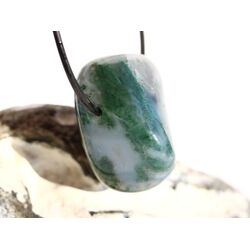 Moosachat grn XXL Schmuckstein / Trommelstein gebohrt - Sonderqualitt - ca. 3,9 cm x 3,1 cm x 2,4 cm