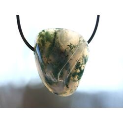 Moosachat grn XXL Schmuckstein / Trommelstein gebohrt - Sonderqualitt - ca. 3,9 cm x 3,1 cm x 2,4 cm