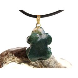 Moosachat grn Frosch Anhnger se - ca. 2,9 cm x 1,6 cm x 1,1 cm