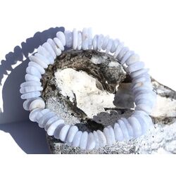 Chalcedon blau geb�ndert Armband Buttons ca. 9 - 13 mm -...