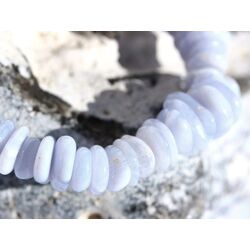 Chalcedon blau geb�ndert Armband Buttons ca. 9 - 13 mm - ca. 17-18 cm - Sonderqualit�t -