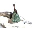 Prasem "Afrikanische Jade" Trommelstein gebohrt - ca. 2,4 cm x 2 cm x 1,2 cm - Sonderpreis wg. Makel -