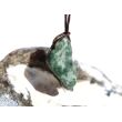 Prasem "Afrikanische Jade" Trommelstein gebohrt - ca. 2,4 cm x 2 cm x 1,2 cm - Sonderpreis wg. Makel -