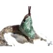 Prasem "Afrikanische Jade" Trommelstein gebohrt - ca. 2,4 cm x 2 cm x 1,2 cm - Sonderpreis wg. Makel -